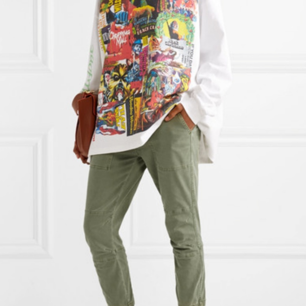Current Elliot green khaki straight leg pant